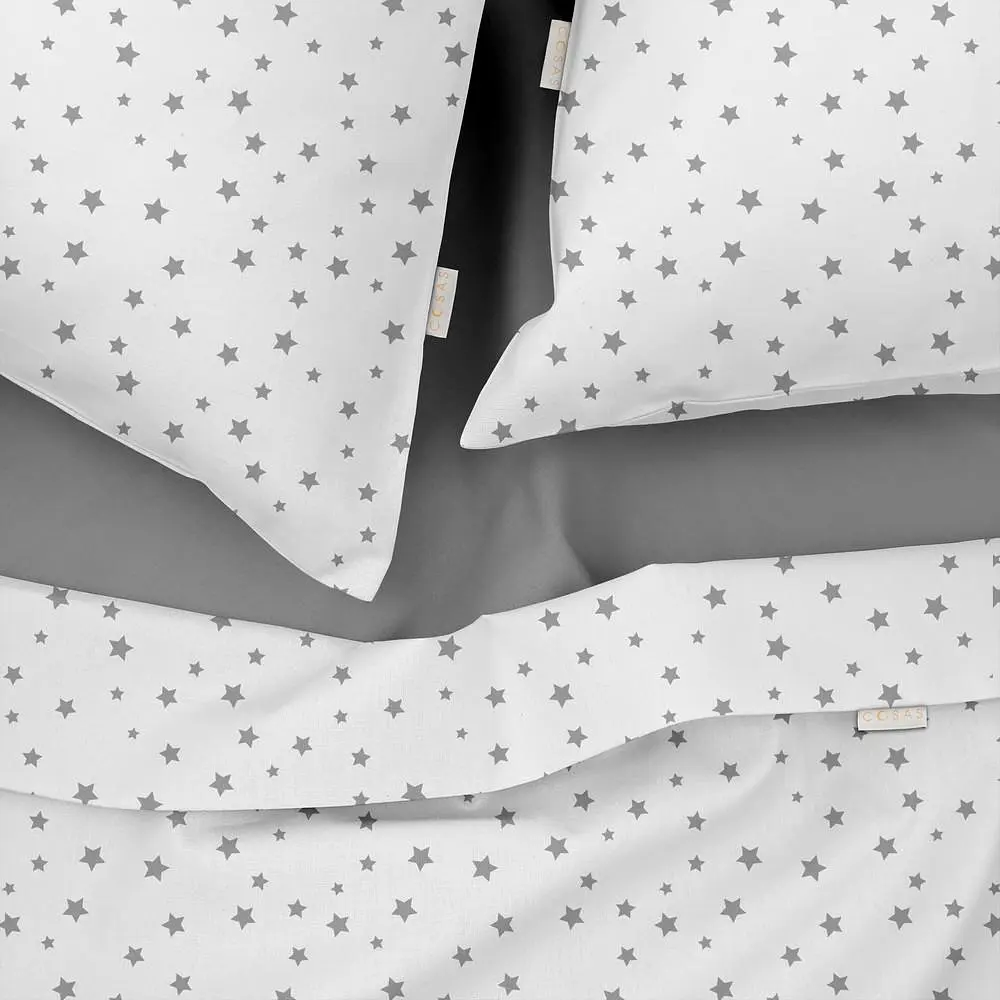 Комплект постільної білизни Cosas євро без простирадла GREY STARS 200 x 220 см (StarGrey_200_2) - фото 4