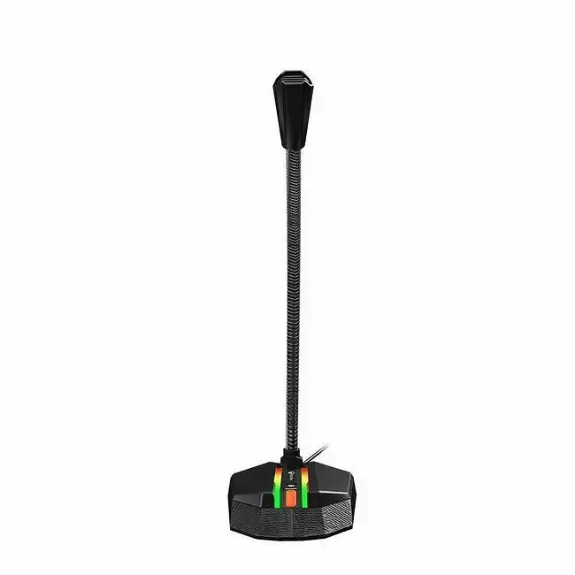 Настольный USB-микрофон MeeTion MT-MC15 с подсветкой RGB 5В Гусиная шея на 360 градусов Черный - фото 2