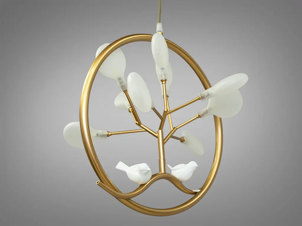 Шедевральная, грациозная, захватывающая люстра "Светлячок", 9 ламп, золотого к. - фото 2