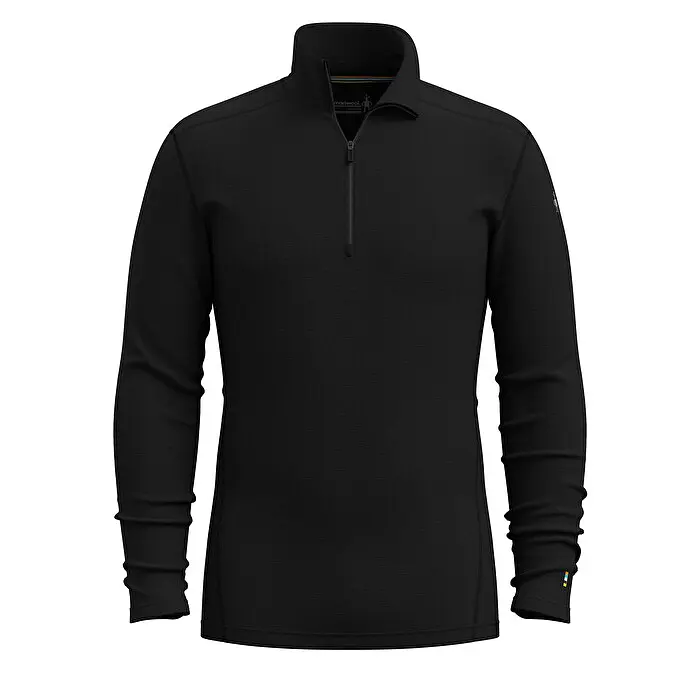 Термофутболка з довгим рукавом чоловіча Smartwool Men's Classic Thermal Merino Base Layer 1/4 Zip Boxed L Чорний - фото 1