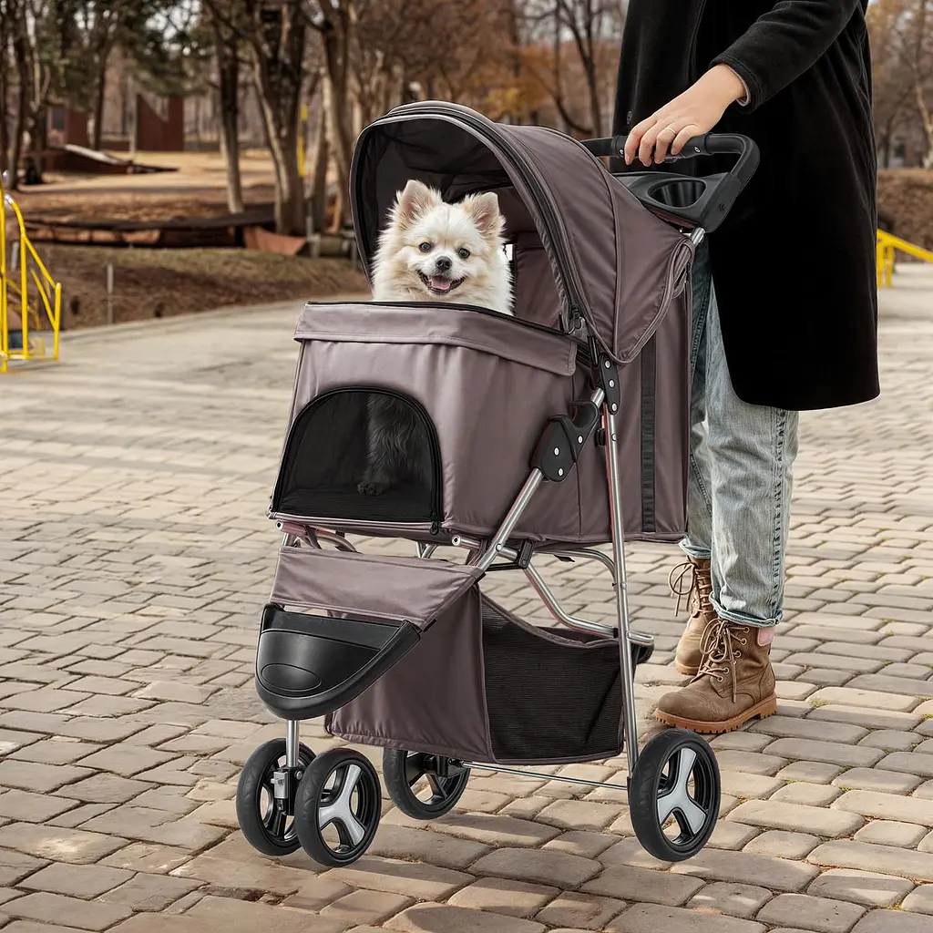 Коляска для котів та собак Bestopet Люпосанчик BS-RL-16 Brown - фото 3