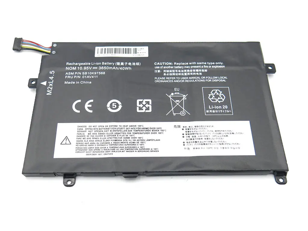 Акумулятор 01AV411 для Lenovo Thinkpad E470, E470C, E475 (01AV413, 01AV412) (10.95V 3650 mAh 40Wh). - фото 2