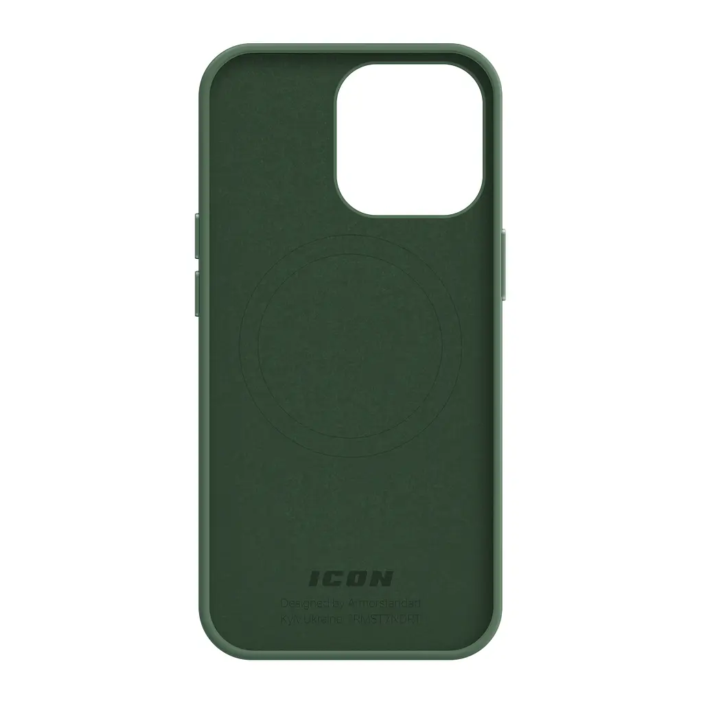 Силиконовый чехол с MagSafe для Apple iPhone 14 Pro, ICON2 MagCase, оливковый, противоударный, панель с мягкой подкладкой, защита всего корпуса, поддержка беспроводной зарядки, совместим с защитными стеклами и пленками, ArmorStandart (ARM68407) - фото 2