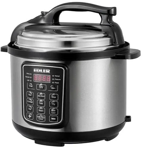 Мультиварка-скороварка ED-PC1806 Black/Silver 900W Edler teh0020187 - фото 2