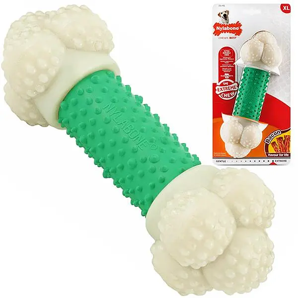 Nylabone Extreme Chew Double Action НІЛАБОН ПОДВІЙНА ДІЯ жувальна іграшка для собак, смак бекону