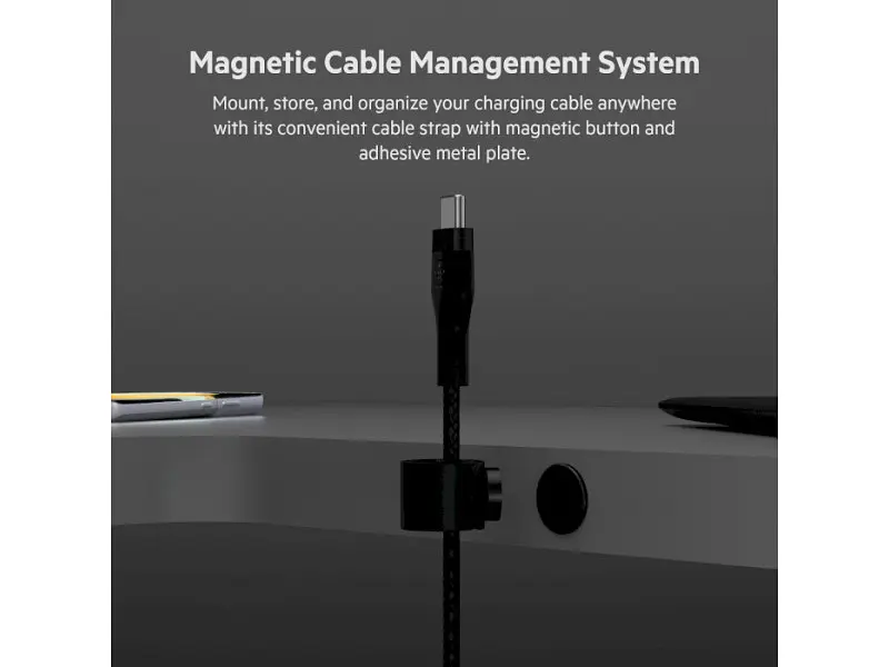 Кабель USB Type-C Belkin USB-C to USB-C Braided Silicone 1m Black (CAB011BT1MBK) - фото 8