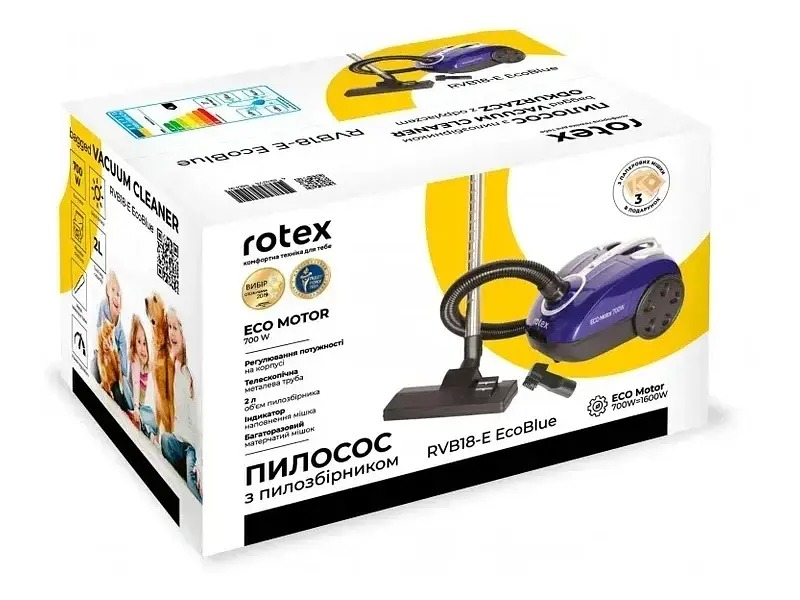 Пилосос з мішком Rotex EcoBlue RVB18-E - фото 9