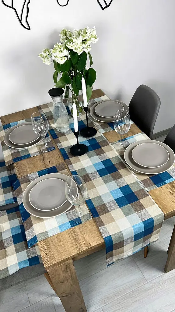 Комплект Дорожка водоотталкивающая Шахматка синяя 200х40 см 4 шт. - фото 6