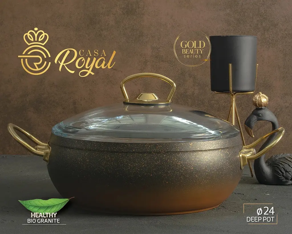 Набір посуду Casa Royal G-UKR 20200 "Bio Granit" Black 7 предметів - фото 7