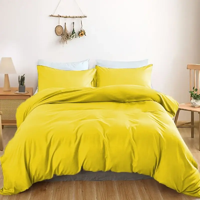 Простыня на резинке MirSon Satin Light Pro 10-002 Yellow 180x190 см (2200010169652) - фото 2