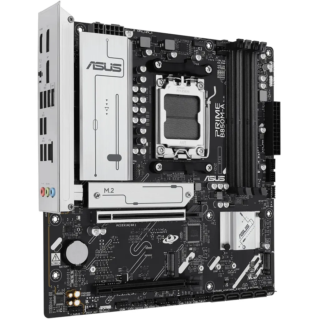 Материнская плата Asus Prime B850M-A-CSM sAM5 B850 4xDDR5 M.2 HDMI DP mATX - фото 2