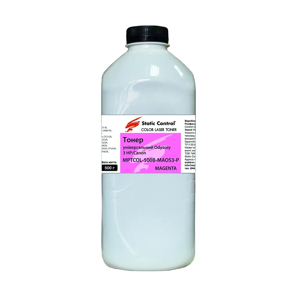 Тонер HP/Canon MPTCOL OS3 500г magenta (фасовка) Static Control (MPTCOL-500B-MAOS3-P)