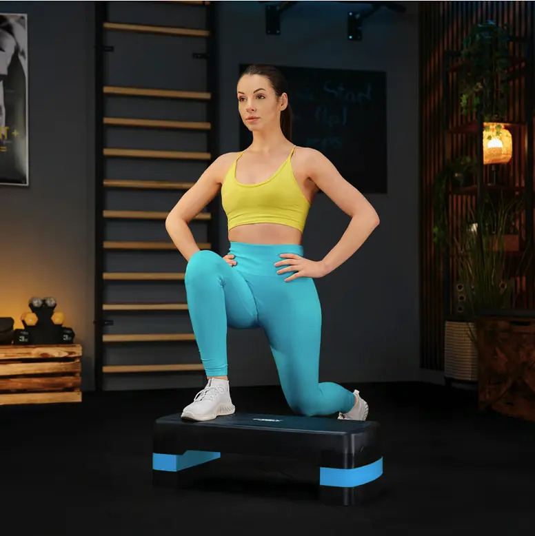 Степ платформа Trex Sport TX-030AS 3 рівнева чорно-блакитна - фото 11