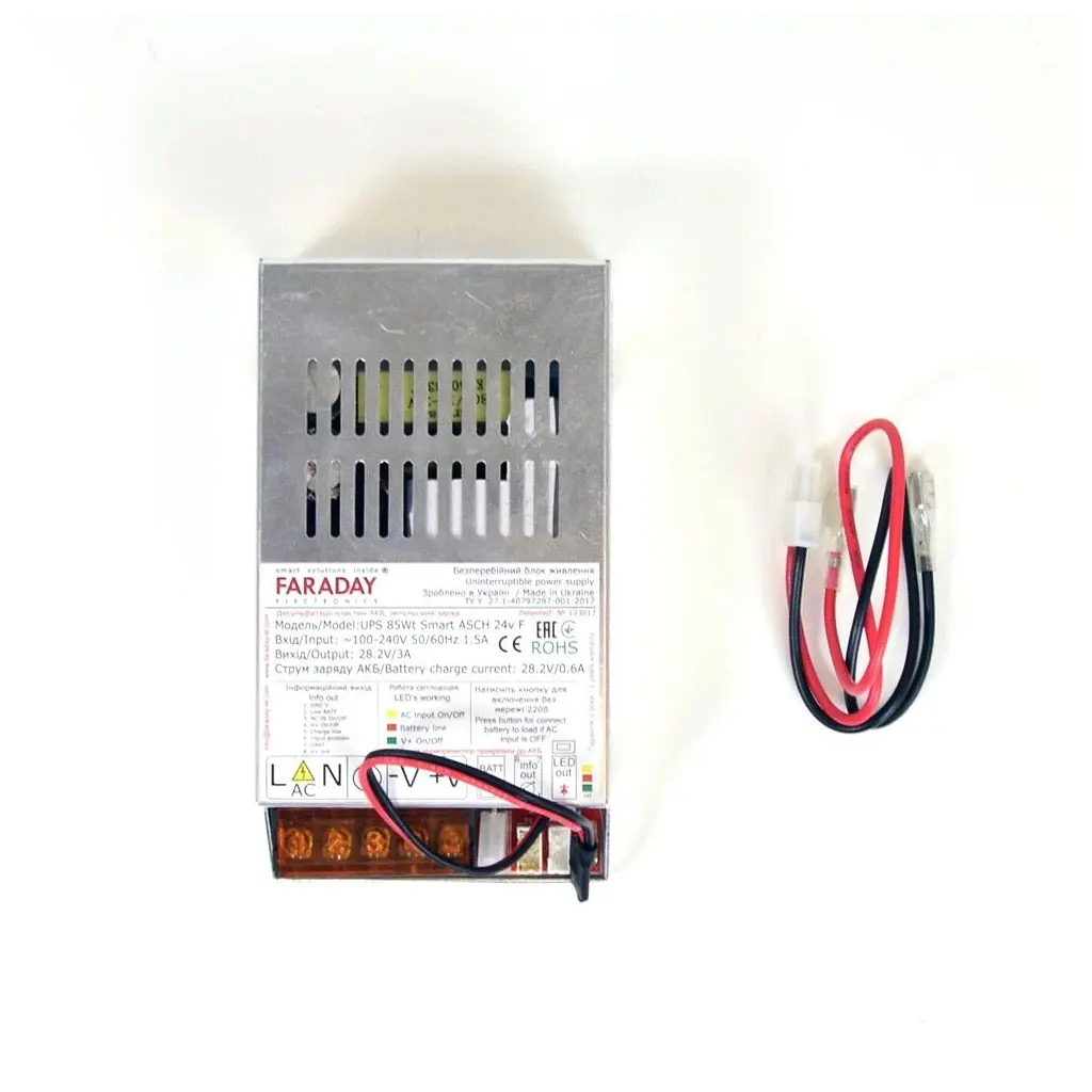 Блок живлення для систем відеоспостереження Faraday Electronics UPS_85W_ALU_24 - фото 3