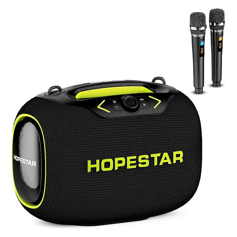 Бездротова портативна колонка Bluetooth з 2 мікрофонами Караоке BT5.3/USB/AUX/TF, 120 Вт, TWS, 8h Hopestar PARTYBOX
