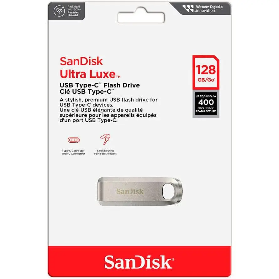 Flash SanDisk USB 3.2 Gen1 Ultra Luxe Type-C 128Gb (400Mb/s) - фото 5