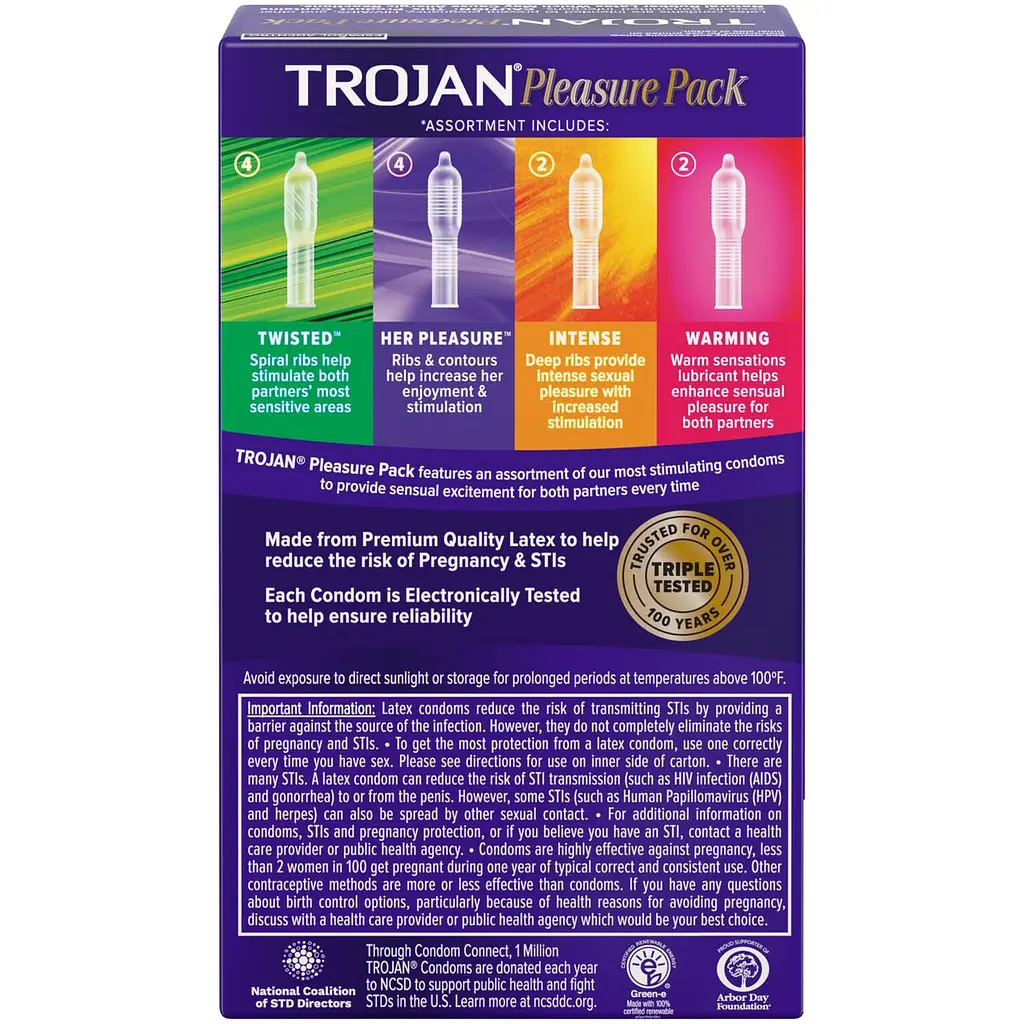 Упаковка 12 шт Trojan Pleasure Pack - фото 2