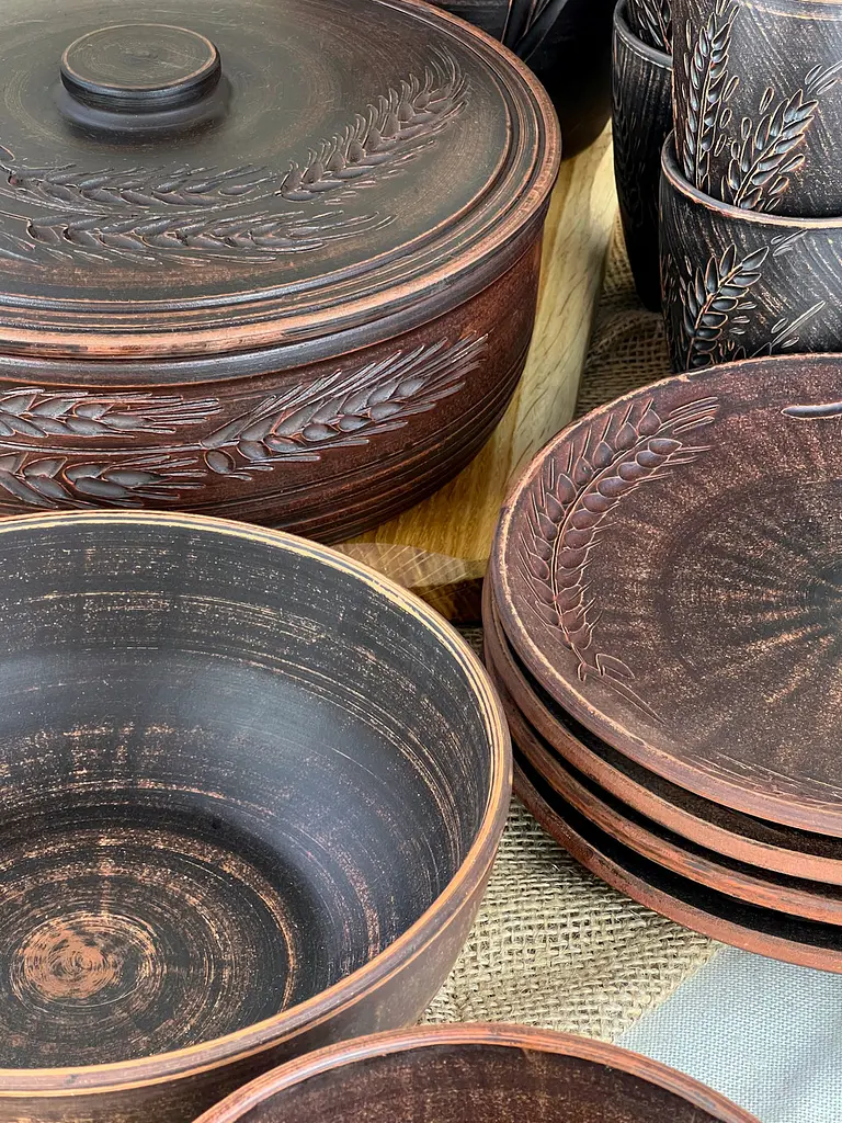 Столовий сервіз керамічного (глиняного) посуду на 4 особи Колосок - фото 3