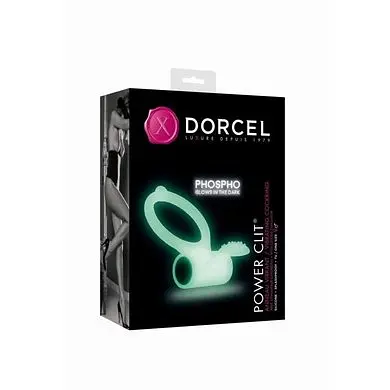 Ерекційне кільце Dorcel Power Clit White PHOSPHO з вібрацією, світиться у темряві Dorcel MD1397 90545