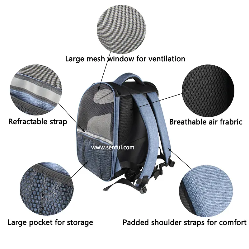 Рюкзак для домашніх тварин SenFul 2-in-1 Deluxe Pet Backpack SBC5215 - фото 5