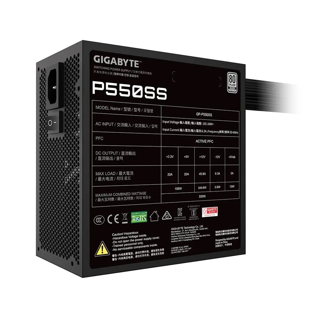Блок живлення Gigabyte 550W GP-P550SS - фото 6