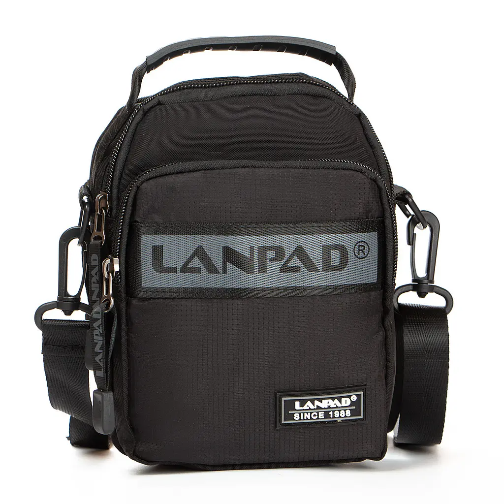 Тканинна чоловіча сумка Lanpad LAN82005 Чорний - фото 3