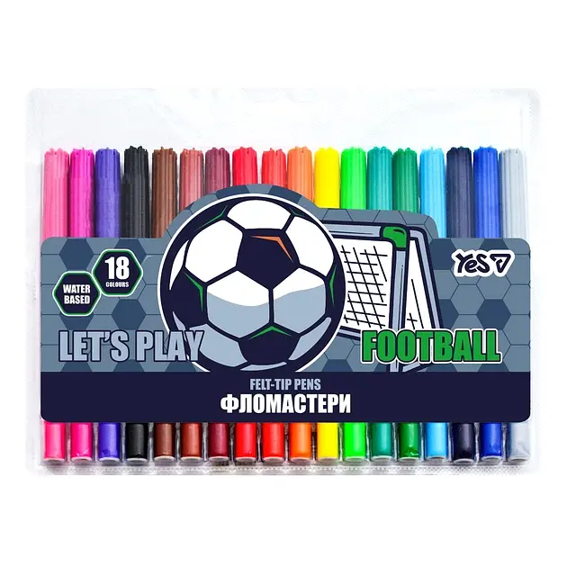 Фломастери "Yes" 18кольор. "Football" №650601