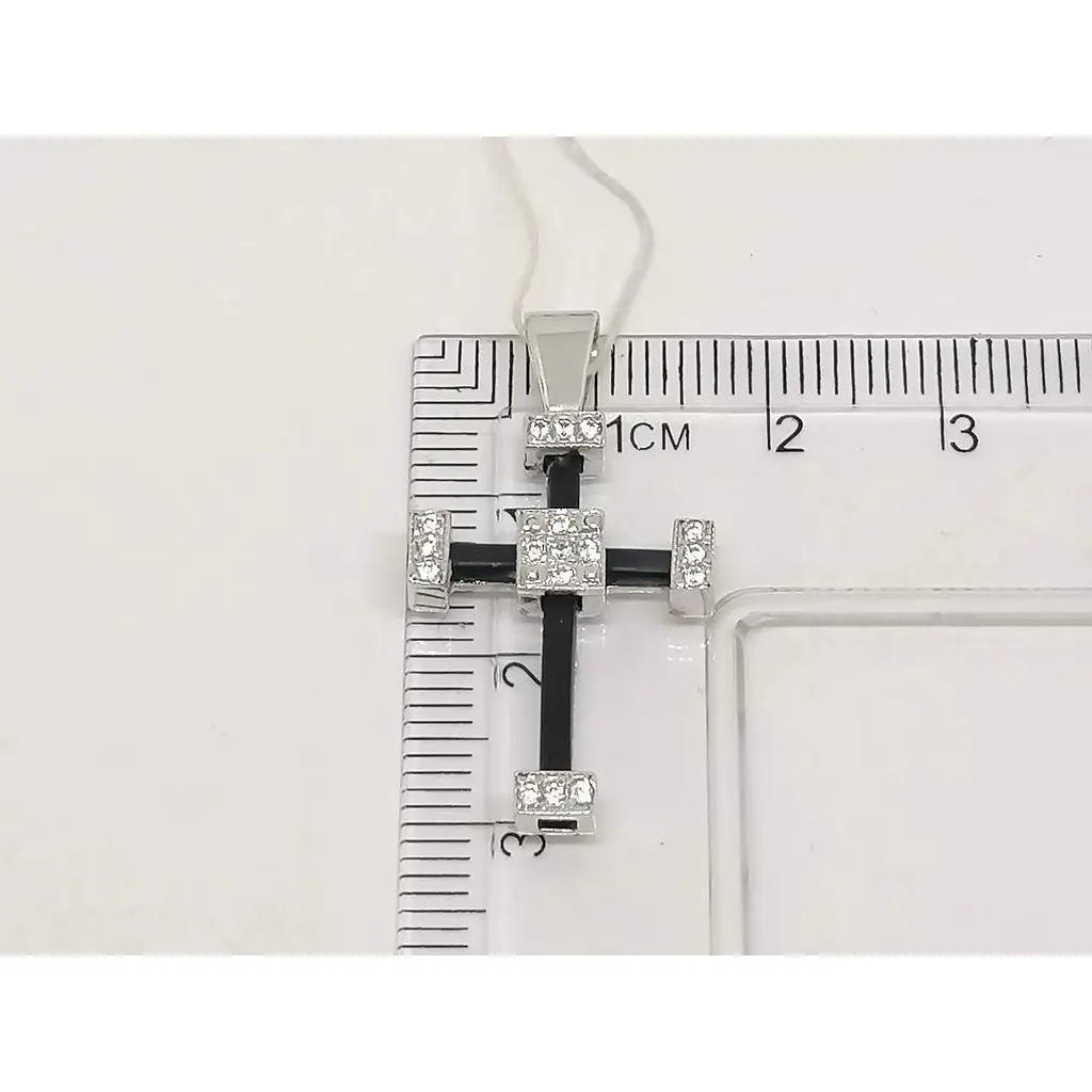 Золотой крестик Гаразд с каучуком и фианитами. 3541757 - фото 5