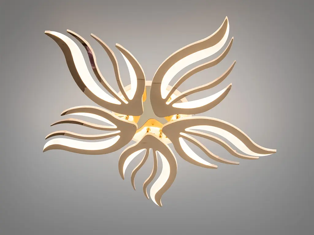 Стельова LED люстра для спальні та вітальні Diasha 2527/5G золото 75 см 78W з пультом - фото 3