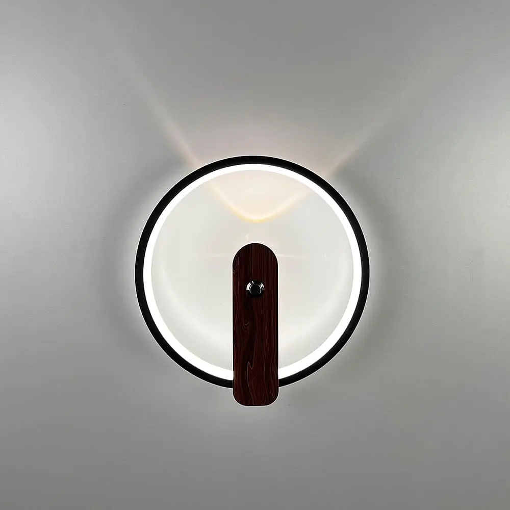 Бра у чорному корпусі із світлодіодним кільцем Ø 23,5 см Line F Арт. W788/2 BK - фото 3