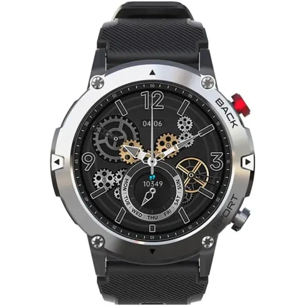 Смарт-годинник Lemfo LF26MAX силіконовий ремінець Silver Black (16361-hbr) - фото 4