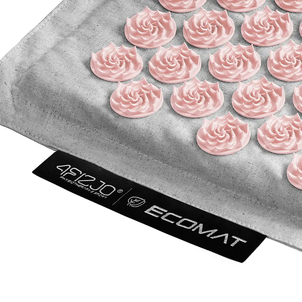 Килимок акупунктурний 4FIZJO Eco Mat Аплікатор Кузнєцова з подушкою 68 x 42 см Grey/Pink 4FJ0228 (P-5907739312174) - фото 5