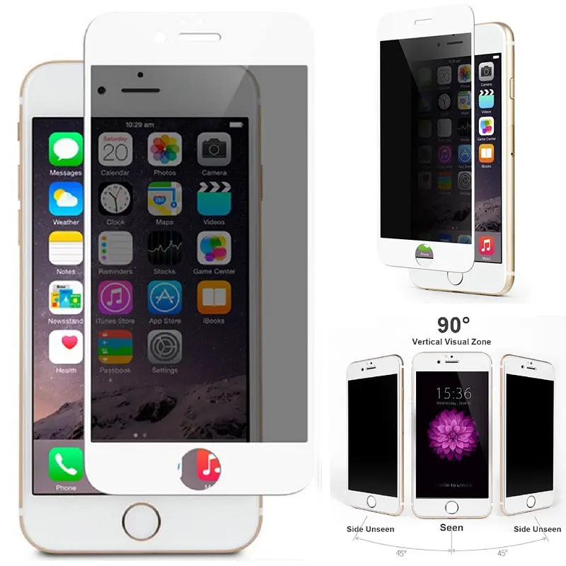 Захисне скло Privacy 5D (тех.пак) для Apple iPhone 7 plus / 8 plus (5.5) Білий - фото 2