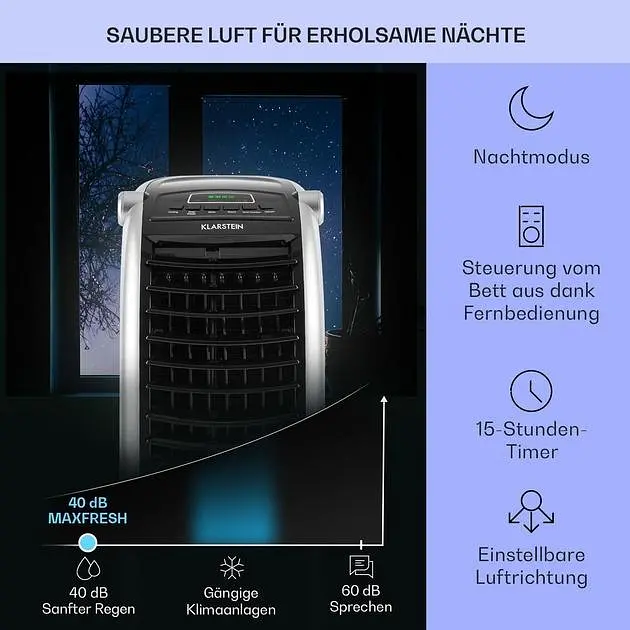 Мобильный кондиционер вентилятор Klarstein Maxfresh 4-в-1 (10029394) - фото 4