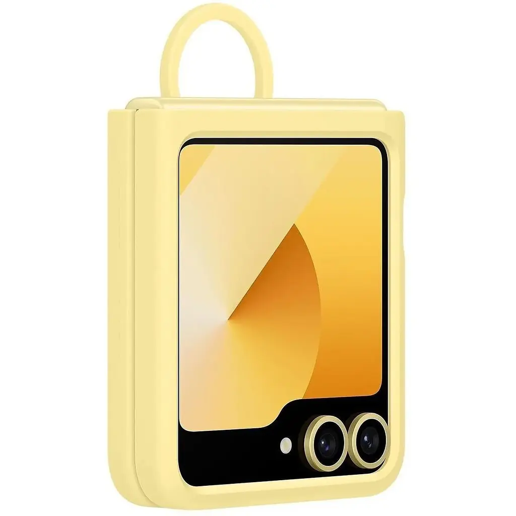 Оригінальний силіконовий чохол із кільцем Silicone Cover with Ring для Samsung Galaxy Z Flip6/Flip 7 FE/ Flip5 Yellow EF-PF741TYEGUA SM-F741/SM-F761/SM-F731 - фото 7
