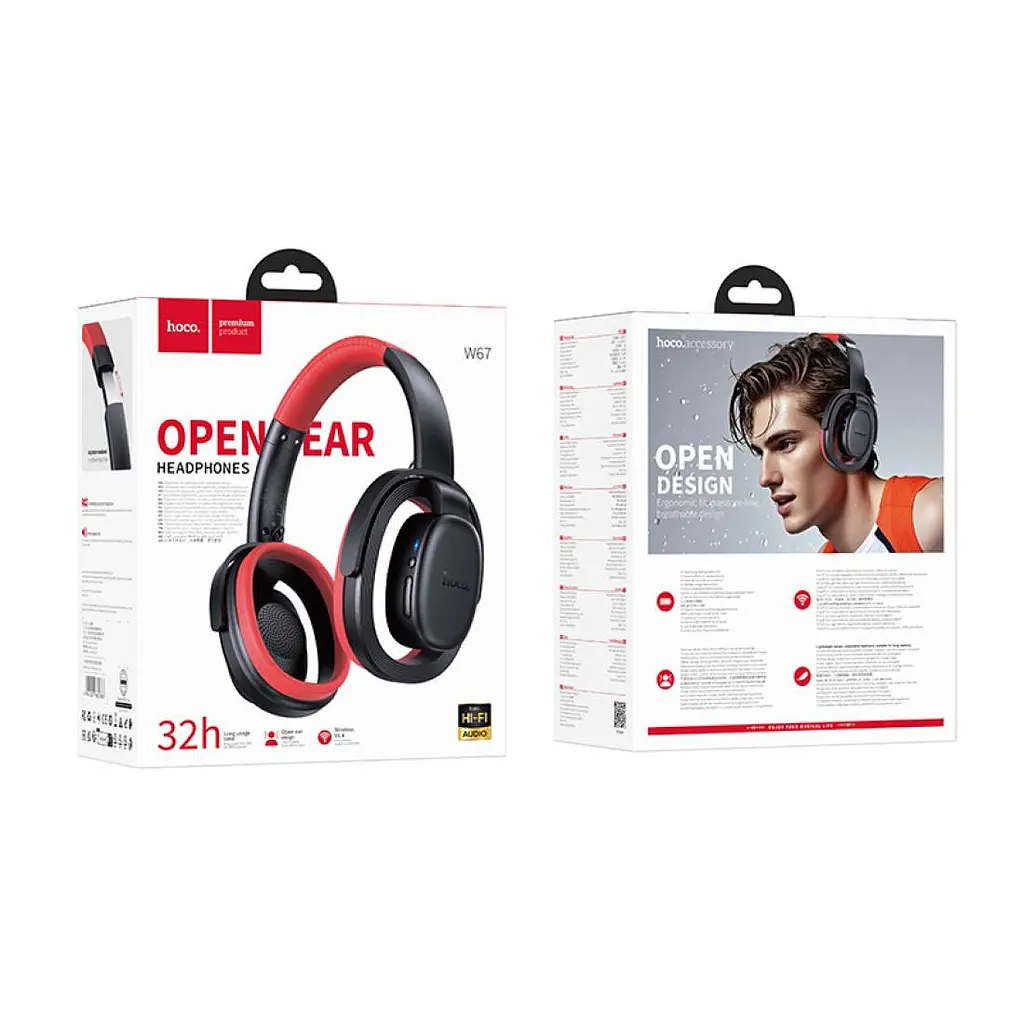 Навушники Bluetooth Hoco W67 Rhyme open BT headphones Black - фото 2