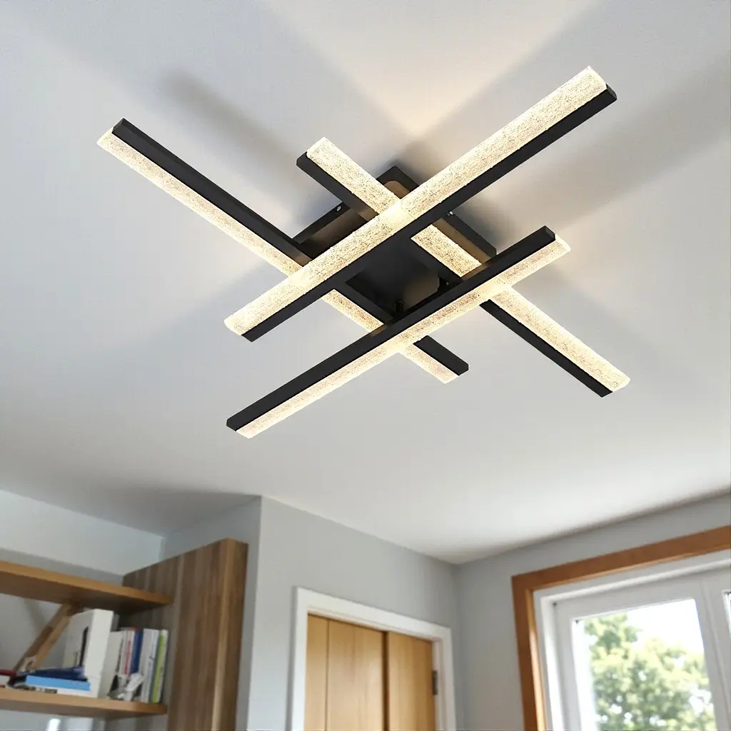 Стельова LED-люстра Diasha MX3068/4BK, геометрична перехресна, 80x80 см, 57 W - фото 2
