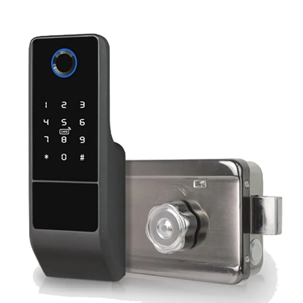 Замок біометричний автономний Trinix TRL-5201BTFW Black Right з Bluetooth, зчитувачем відбитків пальців і карт Mifare (65-00052) - фото 6