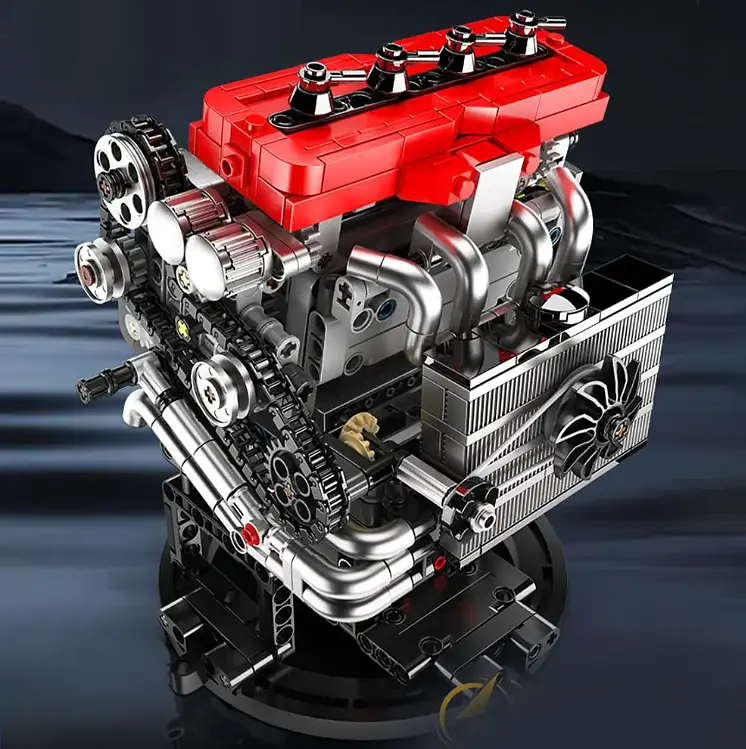 Конструктор двигун Mould King Mitsubishi 4G63T Turbocharged Inline-Four Engine L4 10235 моторозований дитячий мотор 811 деталей - фото 7