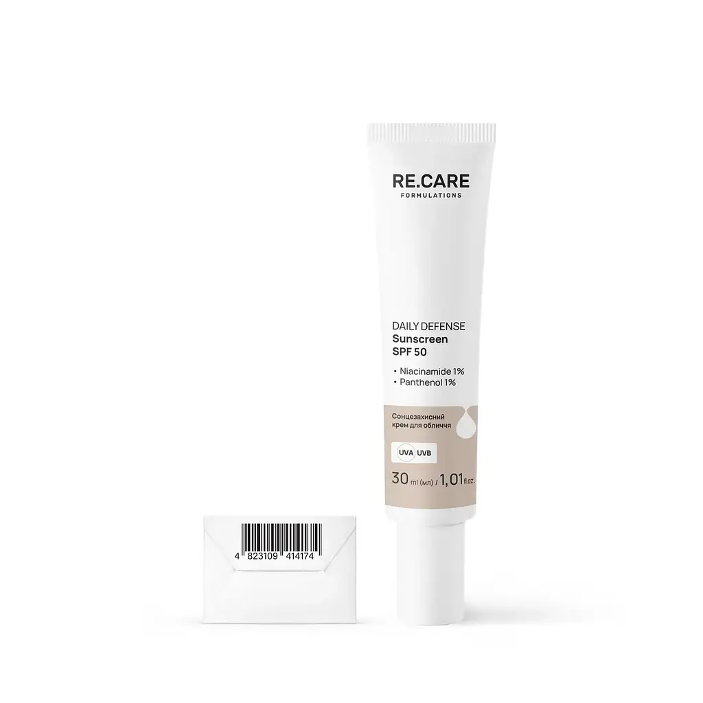 Сонцезахисний крем для обличчя Daily Defense Sunscreen SPF 50 RE.CARE 30 мл - фото 6