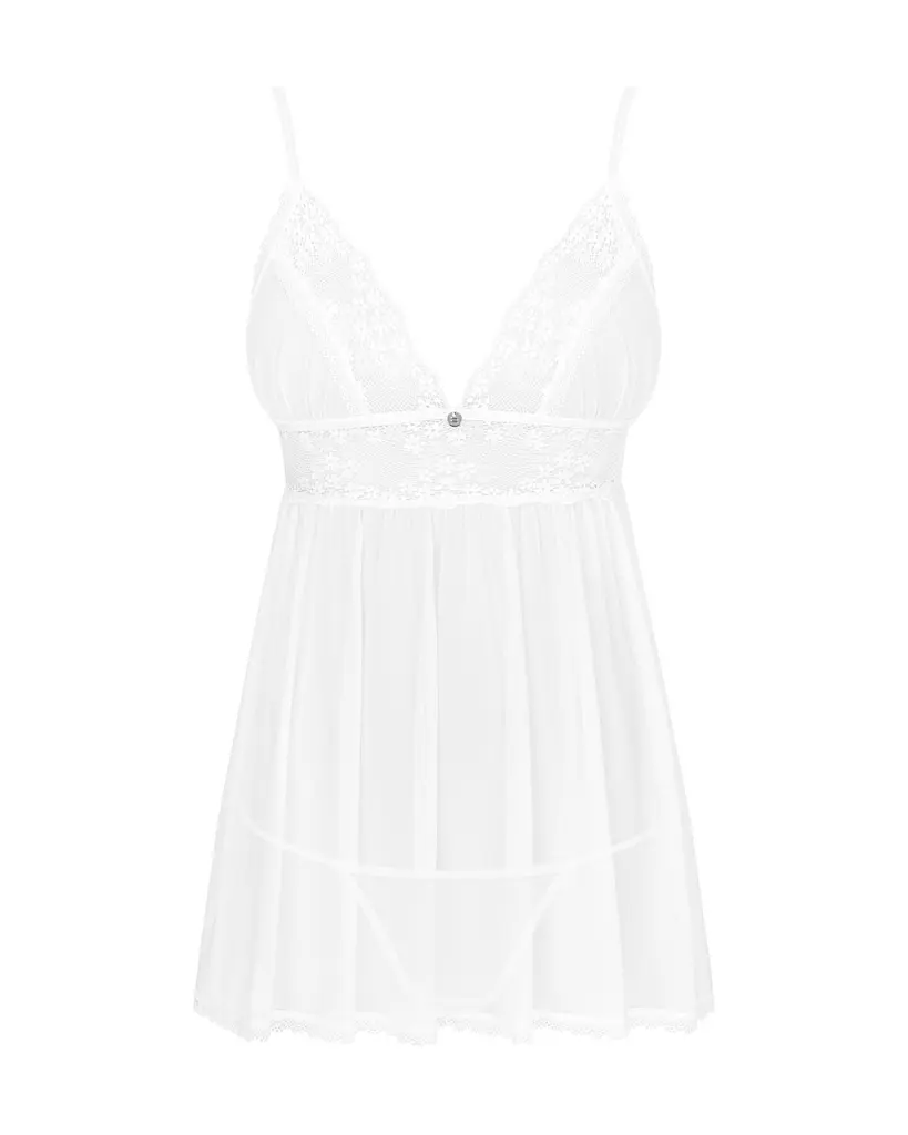 Пеньюар і трусики Obsessive Heavenlly babydoll & thong XS/S - фото 3