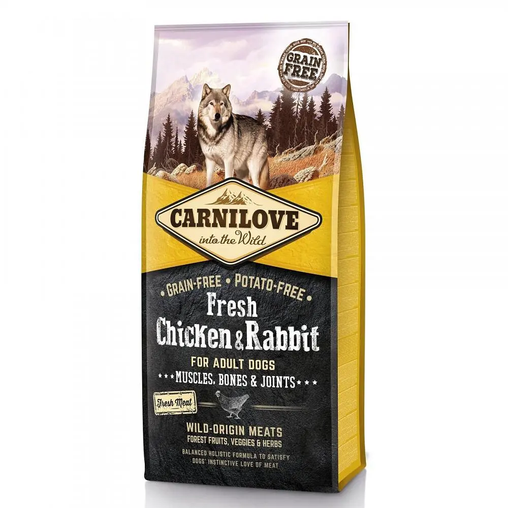 Сухой корм Carnilove Fresh Chicken & Rabbit для взрослых собак 12 кг с курицей и кроликом для взрослых собак всех - фото 2