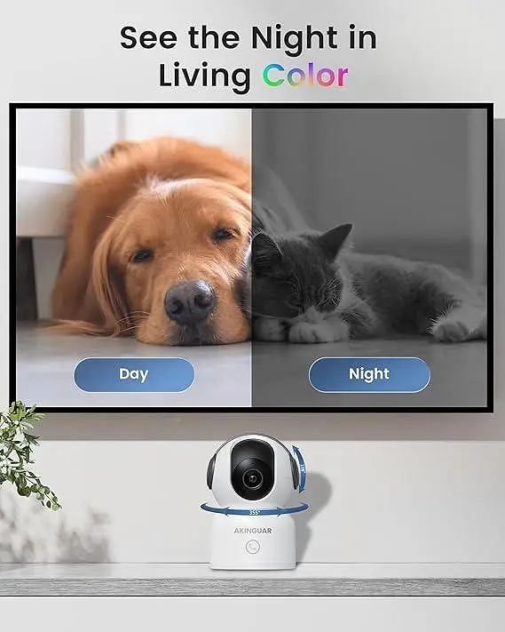 Камера відеоспостереження AKINGUAR Indoor Security Camera T2 2K Wi-Fi 360° з нічним баченням - фото 3