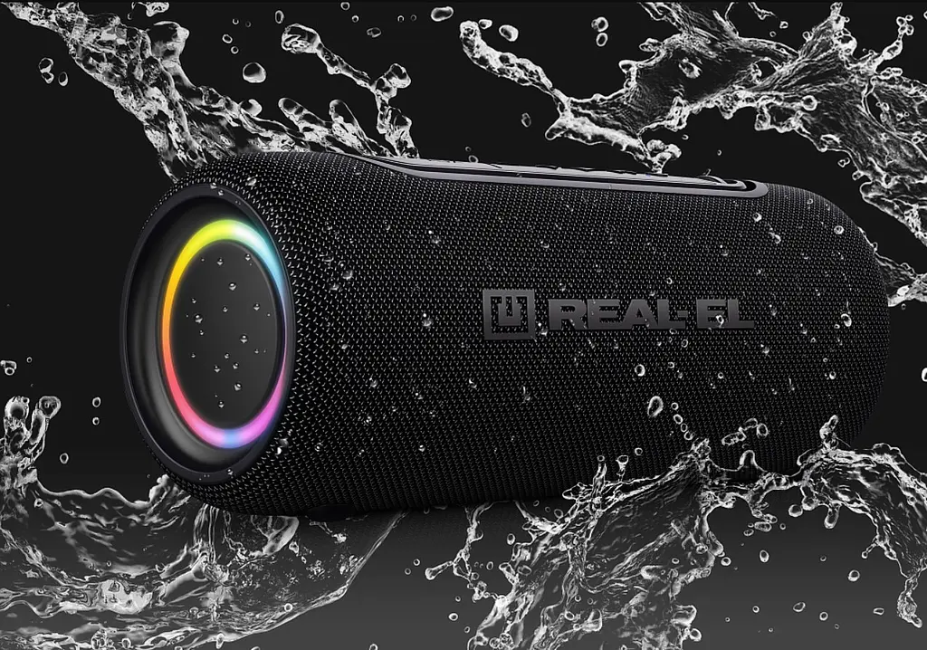 Портативная колонка REAL-EL RX715 10W Bluetooth TWS, RGB, Black - фото 9