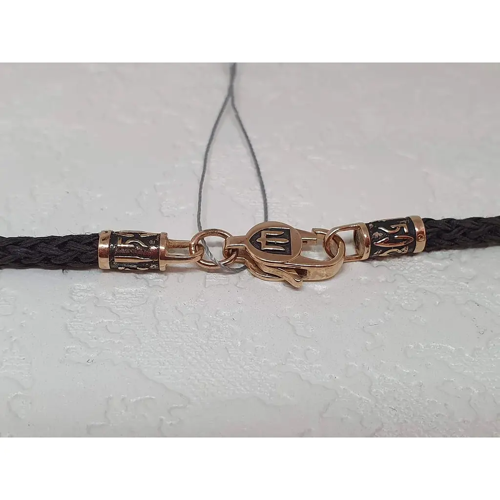 Ювелірний шнурок з текстилю Ювелірне виробництво А. Долина з золотими вставками Тризуб. 400026 60 - фото 2