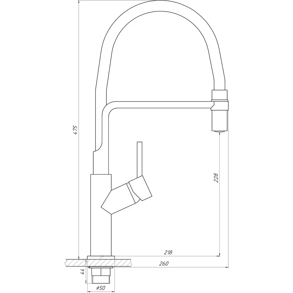 Змішувач для кухні Globus Lux Denver Flex GDF-32-00-06 бежевий (24664) - фото 8