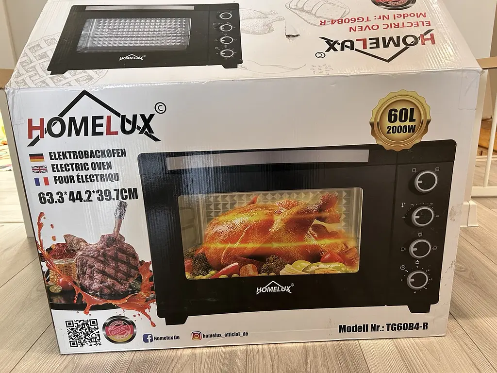 Духовка-гриль электрическая для кур HOMELUX TG60B4-R 60L 2000W - фото 9