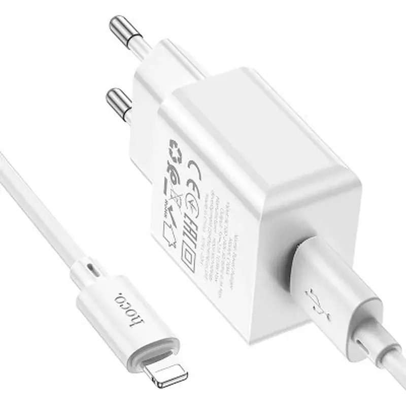 Зарядний пристрій HOCO C106A charger set(iP) White (6931474783899) - фото 6