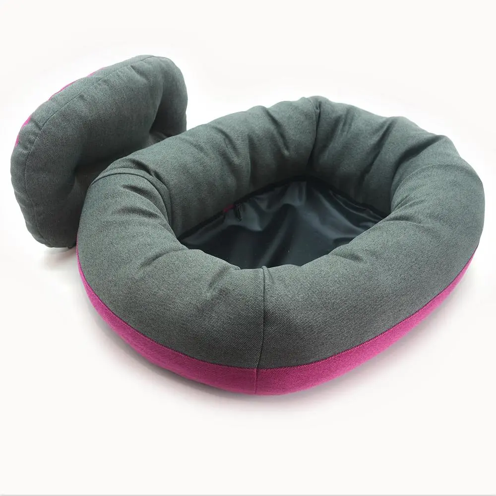 Лежак овальний для собак та котів Магнус Zoo-hunt рожевий №4 70х100х25 см - фото 3