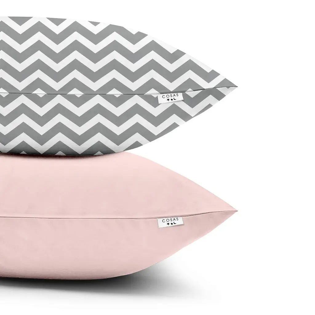 Набір наволочок Cosas G&R zigzag 40х60 см рожевий (SetPillow_ZigzagGrey_Rose_40х60) - фото 3